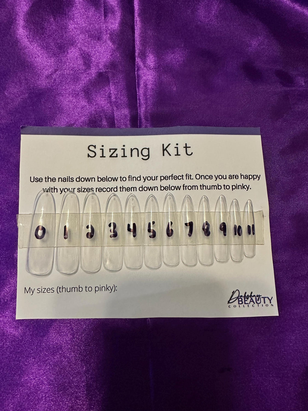 Extra Long Almond Sizing Kit